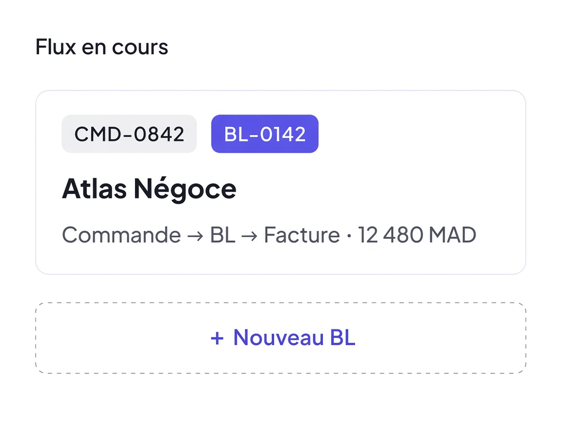 Flux commande, BL et facture