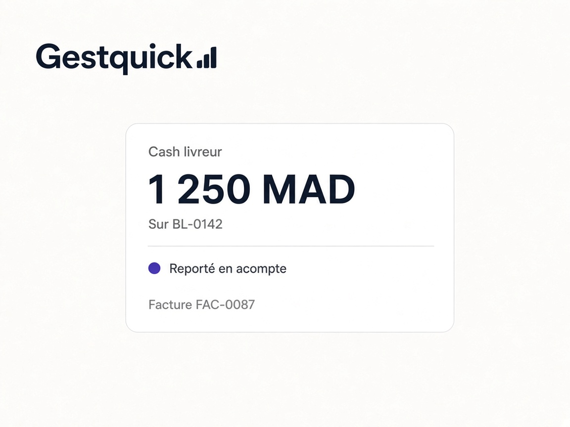 Cash livreur reporté en acompte