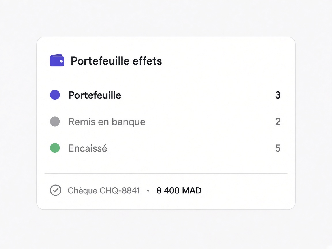 Portefeuille chèques et effets
